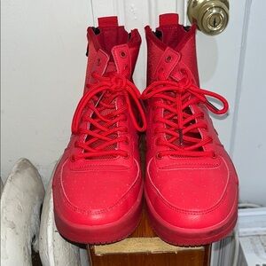 Vibrant Red High-Top Sneakers
